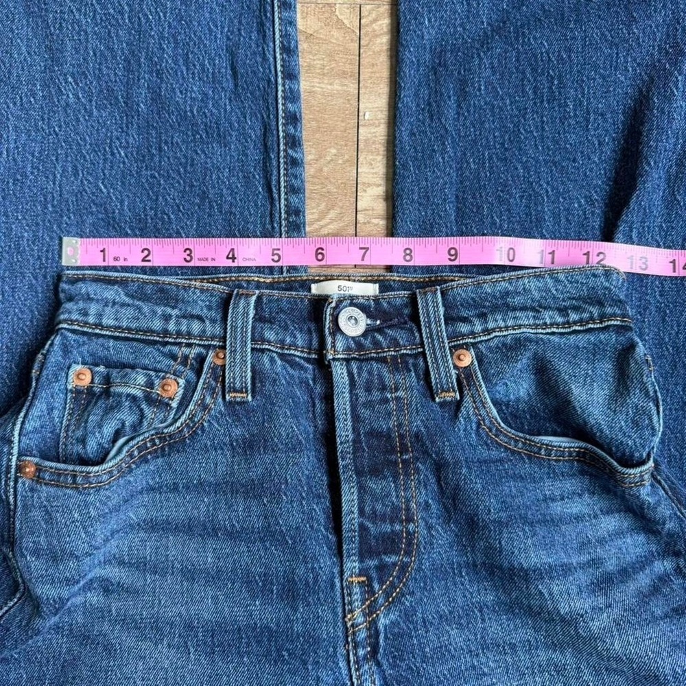 Levi's 501 Curve blue jeans Button Fly High Rise Straight Leg - Picture 7 of 8
